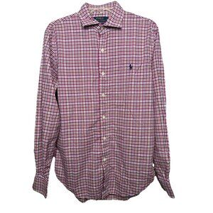 Polo Ralph Lauren Men's‎ Medium Slim Fit Long Sleeve Plaid Button Down Shirt